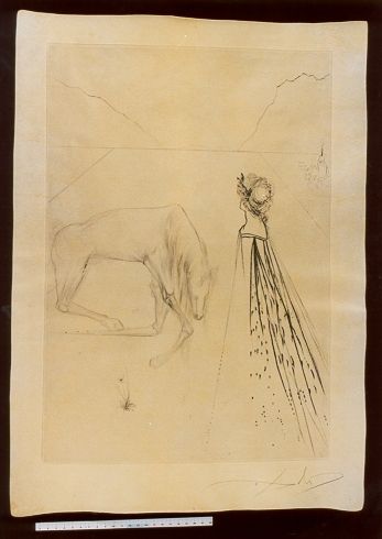 Alexandre le regarda avec des yeux courroucés, et le cheval s'agenouilla ...