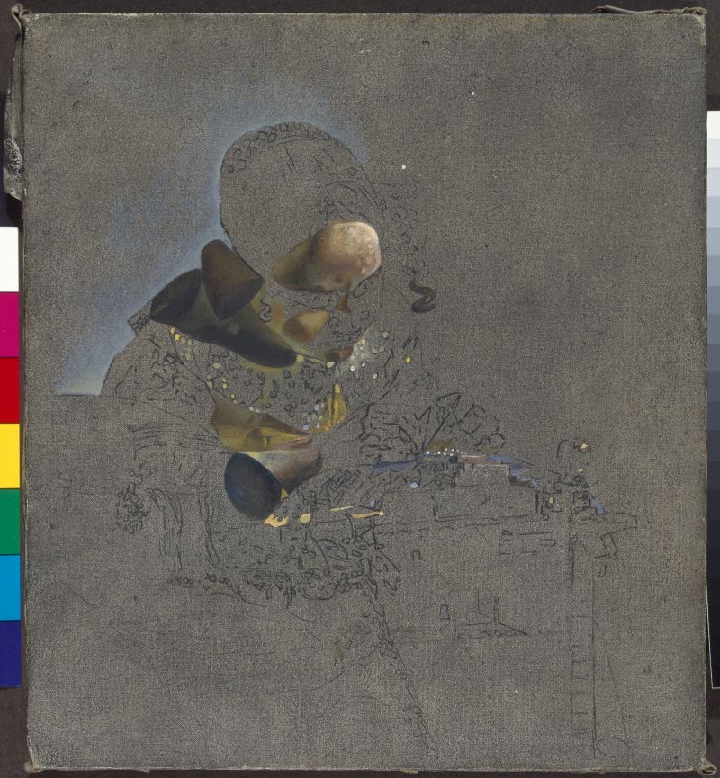 Estudi per al estudi paranoicocrític de “La puntaire” de Vermeer